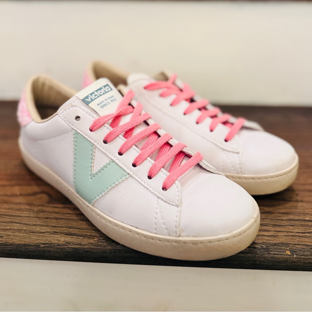 Victoria Berlin Leather Sneaker Pink and Blue Size 40